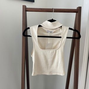 Brand New Zara Cream Sweater Tank Top (S)